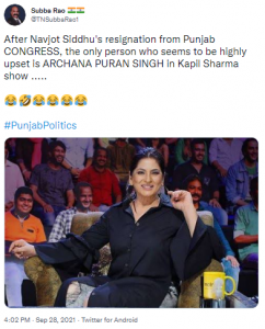 navjot sidhu resignation archana puran singh