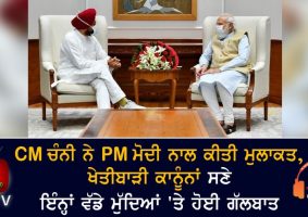 cm channi meets pm modi