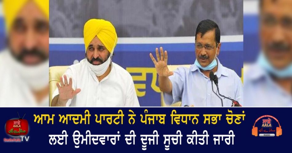 aap releases second list of candidates