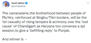 sunil jakhar on chandigarh