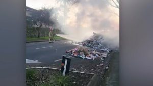 large rubbish pile dumped on auckland