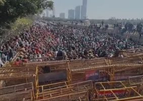 farmers march to delhi gathered in noida